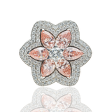 Pink Diamond Flower Ring