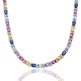 Colored Gem Tennis Necklace