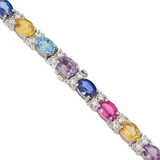 Colored Gem Tennis Necklace