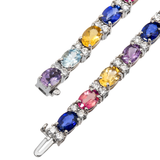 Colored Gem Tennis Necklace