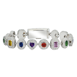 Diamond Multishaped Colored Bracelet
