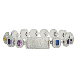 Diamond Multishaped Colored Bracelet