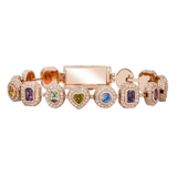 Diamond Multishaped Colored Bracelet