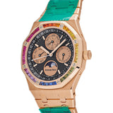 Audemars Piguet Royal Oak Perpetual Calendar 26614OR.YY.1220OR.01 Rose Gold Rainbow Bezel Black Dial Limited Edition