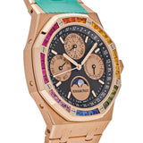 Audemars Piguet Royal Oak Perpetual Calendar 26614OR.YY.1220OR.01 Rose Gold Rainbow Bezel Black Dial Limited Edition