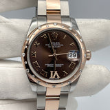 Rolex Datejust 178341 'Ladies' Rose Gold Stainless Steel Chocolate Dial