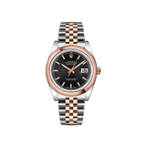Rolex Datejust 116201 Stainless Steel Rose Gold Black Dial