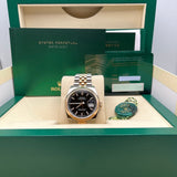 Rolex Datejust 116201 Stainless Steel Rose Gold Black Dial
