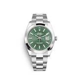 Rolex Datejust 126300 Stainless Steel Green Fluted-Motif Dial Oyster