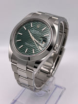 Rolex Datejust 126300 Stainless Steel Green Fluted-Motif Dial Oyster
