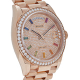 Rolex Day-Date 128345RBR Rose Gold Rainbow Diamond Pave Dial