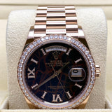 Rolex Day-Date 128345RBR Rose Gold Eisenkiesel Diamond Dial
