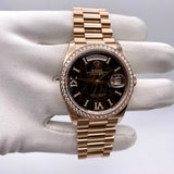 Rolex Day-Date 128345RBR Rose Gold Eisenkiesel Diamond Dial