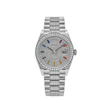 Rolex Day-Date 128349RBR White Gold Diamond Bezel Diamond-Paved Set