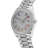 Rolex Day-Date 128349RBR White Gold Diamond Bezel Diamond-Paved Set