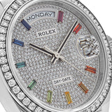 Rolex Day-Date 128349RBR White Gold Diamond Bezel Diamond-Paved Set