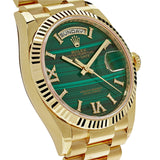 Rolex Day-Date 128238 Yellow Gold Green Malachite Roman Diamond Dial