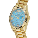 Rolex Day-Date 128238 Yellow Gold Turquoise Diamond Dial