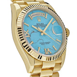 Rolex Day-Date 128238 Yellow Gold Turquoise Diamond Dial