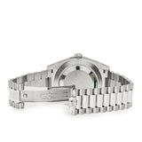 Rolex Day-Date 228396TBR Platinum Diamond Bezel Ice Blue Diamond Dial