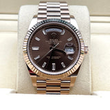 Rolex Day-Date 228235 Rose Gold Chocolate Diamond Dial
