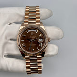 Rolex Day-Date 228235 Rose Gold Chocolate Roman Dial