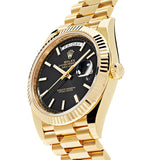 Rolex Day-Date 228238 Yellow Gold Black Diagonal Motif Dial