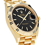 Rolex Day-Date 228238 Yellow Gold Black Diagonal Motif Dial