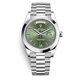 Rolex Day-Date 228206 Platinum President Olive Green Dial