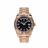 Rolex Day-Date 218235 Rose Gold Black Ruby Dial