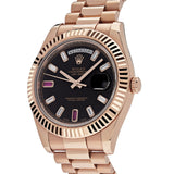 Rolex Day-Date 218235 Rose Gold Black Ruby Dial