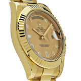 Rolex Day-Date 218238 Yellow Gold Champagne Diamond Dial