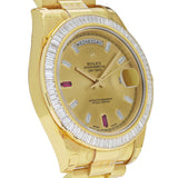 Rolex Day-Date 218398 President Yellow Gold Champagne Dial Diamond Bezel