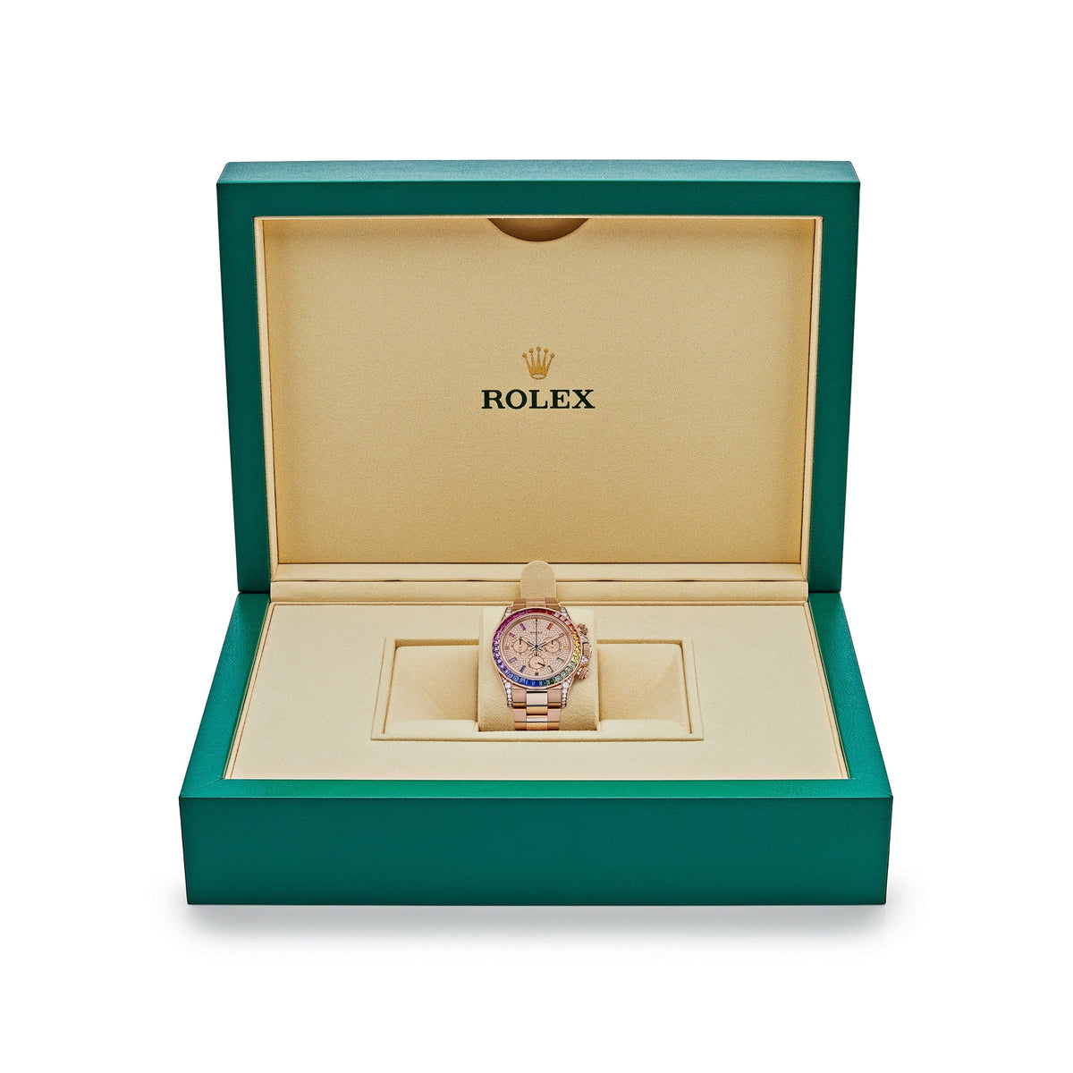 Rolex Daytona 116595RBOW 'Rainbow' Rose Gold Pave Diamond Dial Sapphire Bezel (2021)