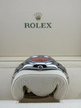 Rolex Oyster Perpetual 126000 Stainless Steel Coral Red Dial
