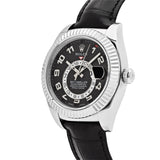 Rolex Sky-Dweller 326139 White Gold Black Dial Leather Strap