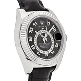Rolex Sky-Dweller 326139 White Gold Black Dial Leather Strap