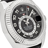 Rolex Sky-Dweller 326139 White Gold Black Dial Leather Strap