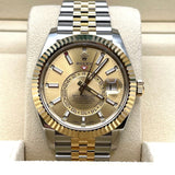 Rolex Sky-Dweller 326933 Stainless Steel Yellow Gold Champagne Dial
