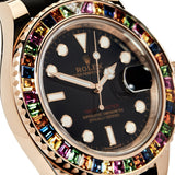 Rolex Yacht-Master 116695SATS Rose Gold Black Dial Rainbow Bezel