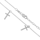 14k white gold multi cross necklace