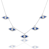 14K White Gold Evil Eye Necklace