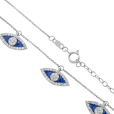14K White Gold Evil Eye Necklace