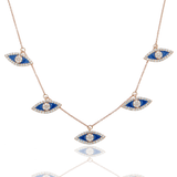 14K Rose Gold Evil Eye Necklace