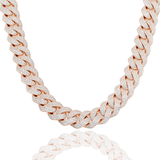 14k Rose Gold Demon Eye Flower Set Cuban Link