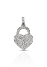 Diamond Heart Lock Pendant