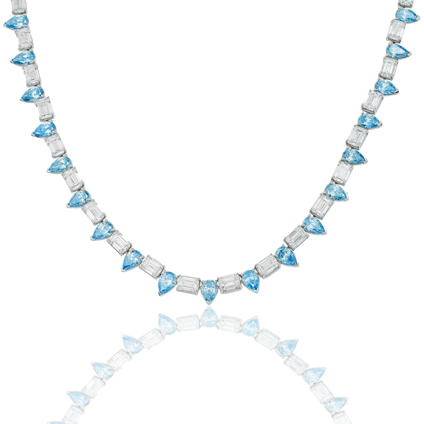 Blue Diamond Tennis Necklace
