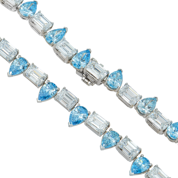 Blue Diamond Tennis Necklace