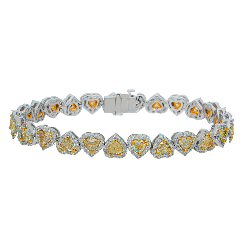 Yellow online heart bracelet