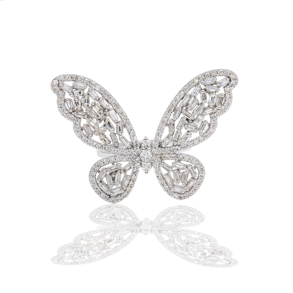 Diamond Baguette Butterfly Ring